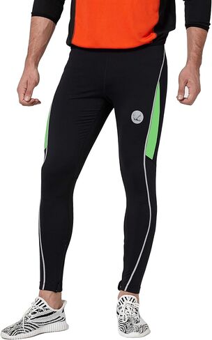 Men's Elite Design Winter Thermal Running Tights Long Pants with Ankle Zipper and Reflective Elements in Kuwait