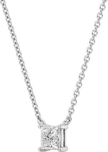 GILDED 1/2 CTTW Lab-Grown Diamond Solitaire Pendant, Sterling Silver, 18" Chain, Tarnish-Resistant, Ethical Jewelry, Gift-Ready for Women in Saudi Arabia