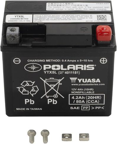 Polaris Replacement Battery, Yuasa Ytx5L Specific for Sportsman Outlaw 50, Outlaw 90, Scrambler 50, Scrambler 90, Sportsman 90, Sportsman 110, Predator 50, Predator 90 ATV Models - Part 4011181 in Saudi Arabia
