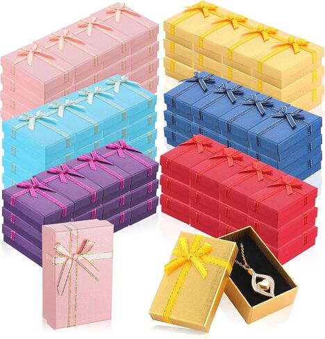 Yinkin 96 Pcs Jewelry Gift Boxes Bulk, Small Jewelry Packaging Box with Lids, Rings Earrings Necklaces Bracelet Pendant Display Case for Travel, Birthday, Holiday, Party Supplies 3.1 x 2 x 1.1 in Saudi Arabia