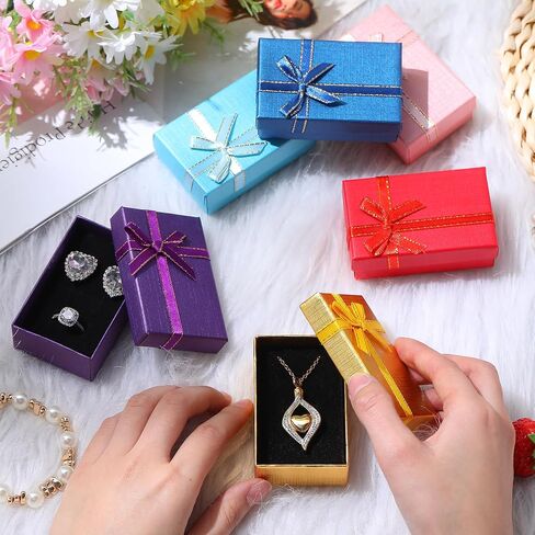 Yinkin 96 Pcs Jewelry Gift Boxes Bulk, Small Jewelry Packaging Box with Lids, Rings Earrings Necklaces Bracelet Pendant Display Case for Travel, Birthday, Holiday, Party Supplies 3.1 x 2 x 1.1 in Saudi Arabia