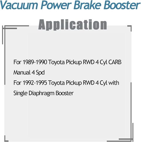 Power Brake Booster 53-2081 متوافق مع قاعدة Toyota Buck/DLX 1989-1990 ، 1992-1995 2.4L L4 446103D140 in Saudi Arabia