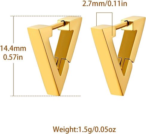 HZMAN Men Women Stainless Steel Geometry Hoop Earrings Huggie Ear Piercings 3 Pairs Set in Saudi Arabia