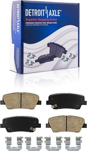Detroit Axle - Brake Kit for Hyundai Santa Fe Kia Sorento Drilled and Slotted Brake Rotors Ceramic Brakes Pads Front and Rear Replacement: 11.81" inch Front and 11.89" inch Rear Rotors in Saudi Arabia