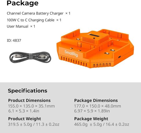 شاحن بطارية الكاميرا SmallRig NP-F970، مع شحن سريع PD 100W، شاشة OLED، شاحن 4 قنوات لسوني NP-F970، NP-F550، NP-F570، NP-F750، للكاميرا، كاميرا الفيديو، الشاشة، ضوء LED - 4834 in Saudi Arabia