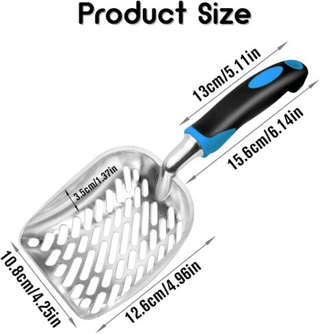Cat Litter Scoop,Long Handle Cat Scooper,Stainless Steel Metal Scoop,Poop Sifting,Mesh Shovel,Suitable for Cat Litter Box, (Purple) in Saudi Arabia