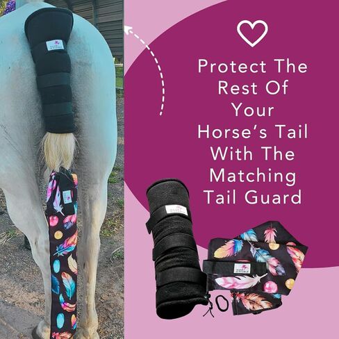 حقيبة ذيل حصان فاخرة مقاومة للماء من MANE & STABLE - لفافة ذيل حصان واقية قابلة للتعديل - واقي ذيل سريع الفك لذيول الحصان المضفرة أو الفضفاضة. 31.5 بوصة طويلة. أسود in Saudi Arabia