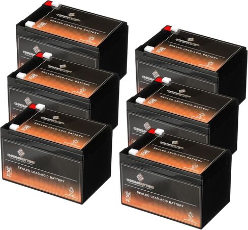 بطارية hrome 12V 12AH SLA بطارية بديلة قابلة لإعادة الشحن لأجهزة UPS الاحتياطية، سكوتر كهربائي، كرسي متحرك وإنذار: 5.94 × 3.86 × 3.74، محطة T2، حزمة من 2، أسود in Saudi Arabia