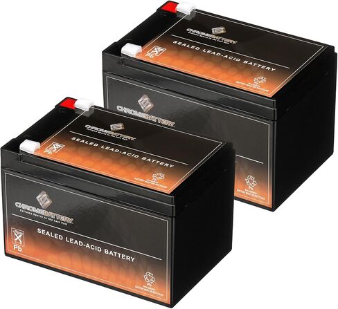 hrome Battery 12V 12AH SLA Rechargeable Replacement Battery for UPS Back Up, Electric Scooter, Wheelchair and Alarm: 5.94 x 3.86 x 3.74, T2 Terminal, Pack of 2, Black in Kuwait