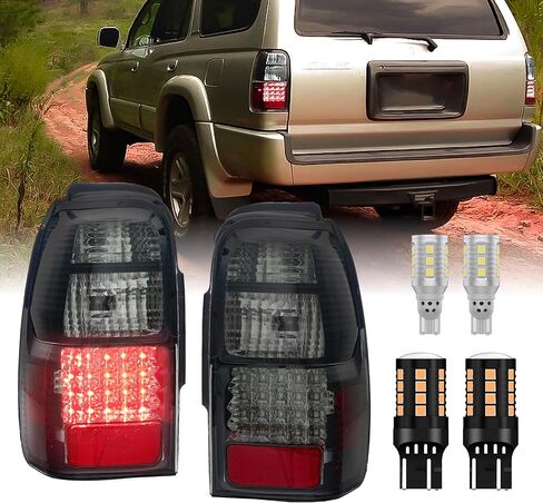 USR 96-98 مصابيح مصد الجيل الثالث من الجيل الرابع - مصابيح إشارة الانعطاف للمصد الأمامي (يسار + يمين) متوافقة مع 1996-1998 Toyota 4 Runner جميع الموديلات بما في ذلك SR5 (جميع العدسات الشفافة، وشملت المصابيح الكهرمانية) in Kuwait