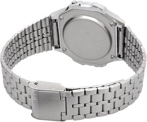 Casio A171WE-1A Standard Vintage Watch ، للجنسين ، الكلاسيكية ، الكوارتز ، الرقمية ، المعادن ، الفضة ، الأسود ، نوع السوار in Saudi Arabia