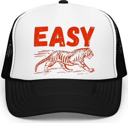Easy Tiger Red Trucker Hat Funny Tiger Graphic Foam Foam Front Classic 5 Panel Mesh Snapback in Kuwait