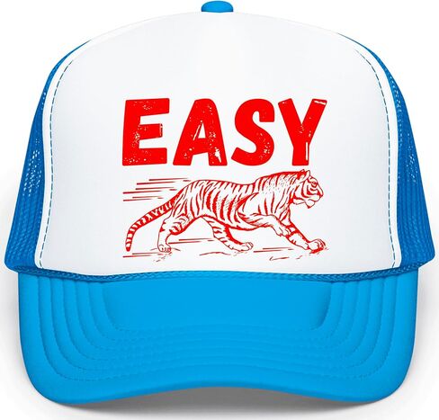 Easy Tiger Red Trucker Hat Funny Tiger Graphic Foam Foam Front Classic 5 Panel Mesh Snapback in Kuwait