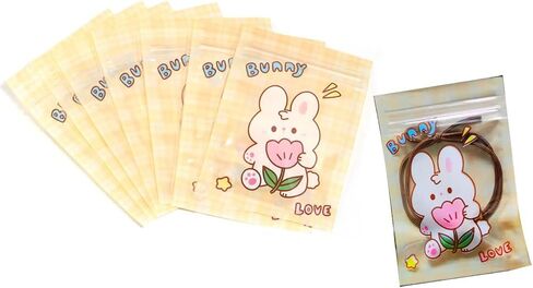 50 Pieces 7.5x11cm Small Cartoon Resealable Bags Cute PP Bag For Jewelry Packaging Bags Premium Adorable Anime Gift Bag (Pink dog) in Kuwait