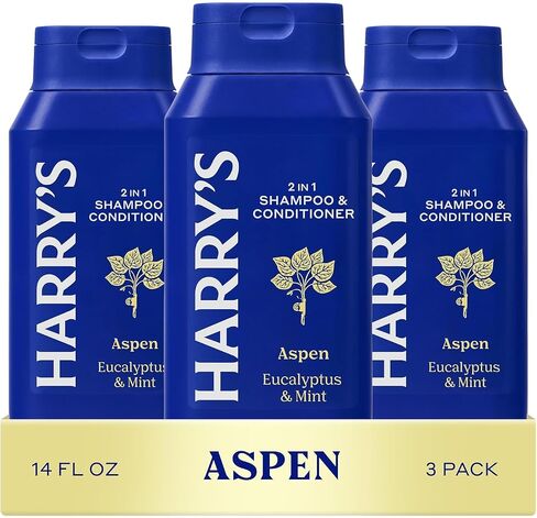 Harry's Men's 2 in 1 Shampoo and Conditioner for All Hair Types | Gentle & Refreshing | 14 Fl Oz, 3 Count in Saudi Arabia