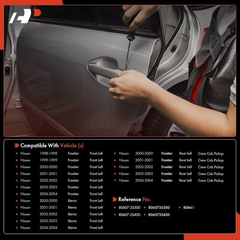 A-Premium Front or Rear Left Driver Side Exterior Door Handle Compatible with Nissan Frontier 1998-2004, Xterra 2000-2004, Textured Black, Replace# 80607-2S400 in Saudi Arabia