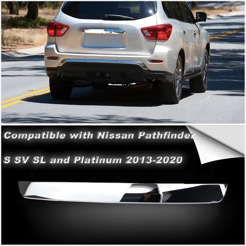 Rear Tailgate Garnish Handle Trim Chrome Compatible with Nissan Pathfinder S SV SL and Platinum 2013-2020 Rear Tailgate Handle Garnish Finisher Molding Replace 90810-3KG0A in Saudi Arabia