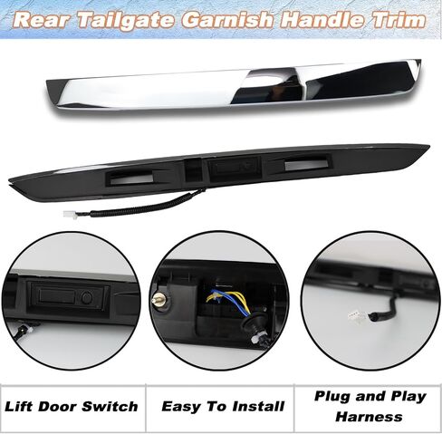 Rear Tailgate Garnish Handle Trim Chrome Compatible with Nissan Pathfinder S SV SL and Platinum 2013-2020 Rear Tailgate Handle Garnish Finisher Molding Replace 90810-3KG0A in Saudi Arabia