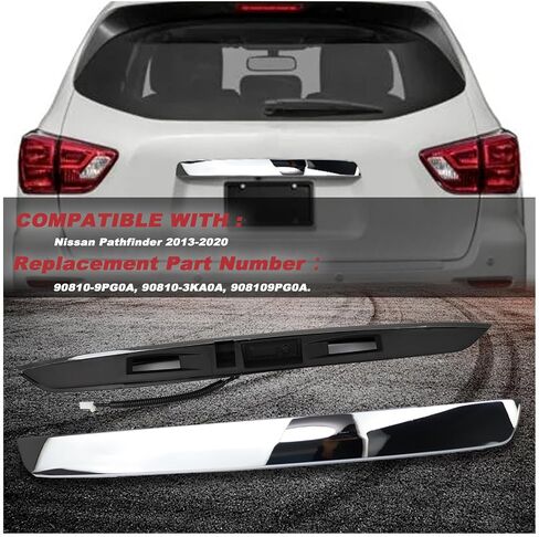 Rear Tailgate Garnish Handle Trim Chrome Compatible with Nissan Pathfinder S SV SL and Platinum 2013-2020 Rear Tailgate Handle Garnish Finisher Molding Replace 90810-3KG0A in Saudi Arabia