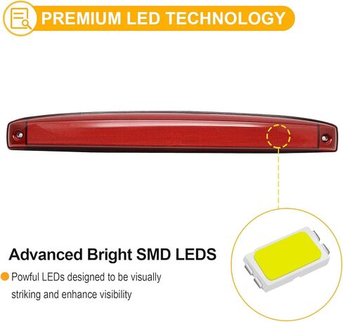 R&F Auto LED Rear Tailgate Light Compatible with 2003 2004 2005 2006 Ram 2500 3500 Rear Center Tailgate Lightbar Smoked Lens OEM # 05086509AA in Kuwait