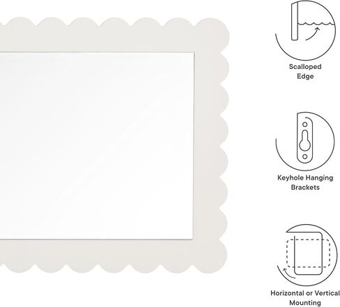 Modway Emmeline Recalloped Rectangle Wall Mirror باللون الأبيض in Kuwait