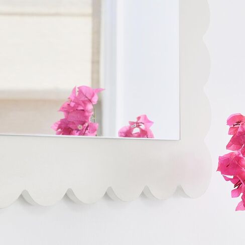 Modway Emmeline Recalloped Rectangle Wall Mirror باللون الأبيض in Kuwait