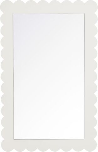 Modway Emmeline Recalloped Rectangle Wall Mirror باللون الأبيض in Kuwait
