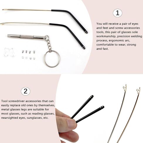 1 Pair Universal Metal Sunglasses Arm Replacement Eyeglass Repair Kit Glasses Replacement Temple for Sunglasses and Eyewear（Black） in Saudi Arabia