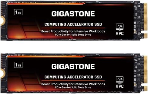 Gigastone HPC Computing M.2 SSD 500GB (4-Pack) PCIe 4.0 NVMe SSD Host Memory Buffer Cache Accelerate Speed Coding Big Data Intensive Workloads, 5000MB/s Internal Solid State Drive SLC Cache 3D NAND in Saudi Arabia