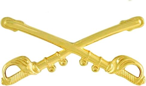 عبرت سلاح الفرسان الذهب في الجيش الأمريكي سابرز ستيتسون دبوس ، CAV Brass ، Branch Insignia ، كبير 2-1/4 " in Saudi Arabia