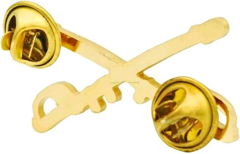 عبرت سلاح الفرسان الذهب في الجيش الأمريكي سابرز ستيتسون دبوس ، CAV Brass ، Branch Insignia ، كبير 2-1/4 " in Saudi Arabia