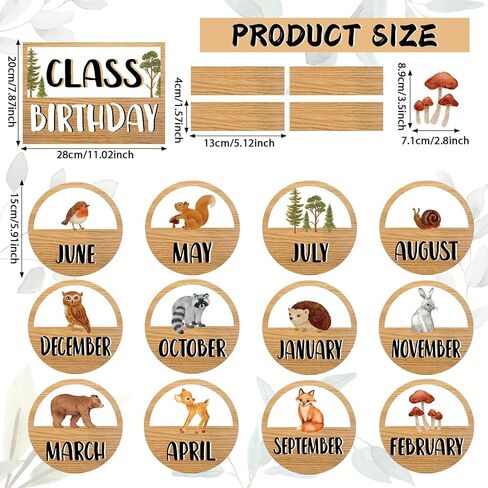 Boho Birthday Chart Bulletin Board Set Animal Theme Calendar Name Tag Classroom Decorations Back to School Paper Cutouts for Teacher Supplies Students Nursery Chalkboard Wall Door Decor in Saudi Arabia