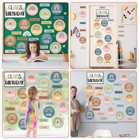 Boho عيد ميلاد مخطط Bulletin Board Set Animal موضوع موضوع التقويم اسم العلامة ديكورات الفصل الدراسي مرة أخرى in Saudi Arabia