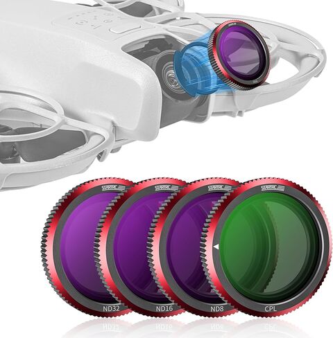 مجموعة مرشحات STARTRC المغناطيسية ND لـ DJI Neo، 3 عبوات ND8 ND16 ND32 مرشحات لملحقات الطائرة بدون طيار DJI Neo، عدسة كاميرا محايدة الكثافة مرشح ND، إطار ألومنيوم رفيع للغاية in Saudi Arabia