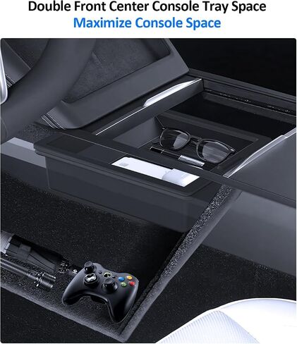 6pcs Center Console Organizer Tray for Tesla 2024 Model 3 Highland, Armrest Console Organizer for Tesla Model 3 Accessories, Automotive Center Consoles Storage Box, Cup Holder Insert in Kuwait