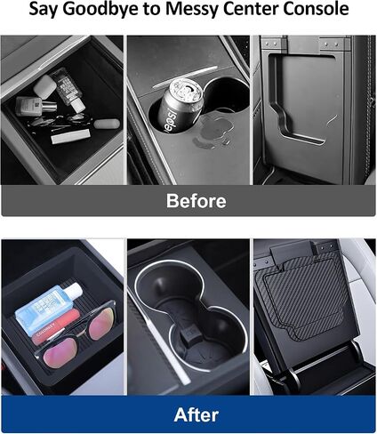 6pcs Center Console Organizer Tray for Tesla 2024 Model 3 Highland, Armrest Console Organizer for Tesla Model 3 Accessories, Automotive Center Consoles Storage Box, Cup Holder Insert in Kuwait