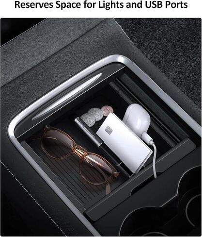 6pcs Center Console Organizer Tray for Tesla 2024 Model 3 Highland, Armrest Console Organizer for Tesla Model 3 Accessories, Automotive Center Consoles Storage Box, Cup Holder Insert in Kuwait