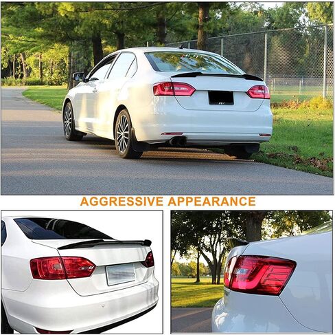 McArcar Kit Spoiler الخلفية المفسد المفسد لفولكس واجن VW Jetta Sedan 2012-2018 ABS Material Glossy Black Car Boot Boot Lid Highkick Wing Wing in Saudi Arabia