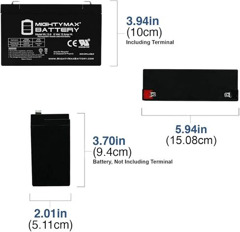 Mighty Max Battery ML12-6 .250TT - 6 فولت 12 AH بطارية SLA - حزمة 2 in Saudi Arabia