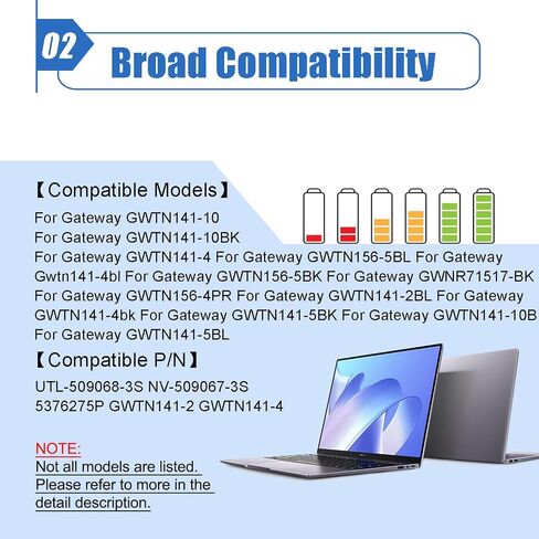 استبدال بطارية الكمبيوتر المحمول Dentsing H-4886280P 4886280P للبوابة GWTN156-11BK GWTN156 Series Notebook U3576127PV-2S1P U3576127PV U3576127 5080270P 7.6V 38Wh 5000mAh in Saudi Arabia