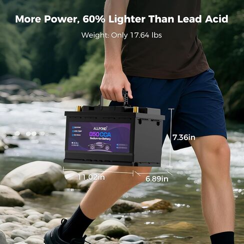 12V 60Ah Car Battery with 850 CCA, Sodium-Ion Starter Battery, IP65 Waterproof, 60% Lighter Than Lead-Acid - Fast Charging 5-6 Hours, All-Temperature Performance in Saudi Arabia