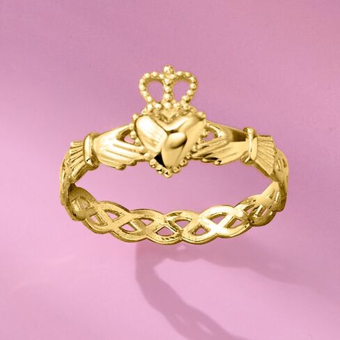 Ross-Simons Italian 14kt Yellow Gold Claddagh Ring in Saudi Arabia
