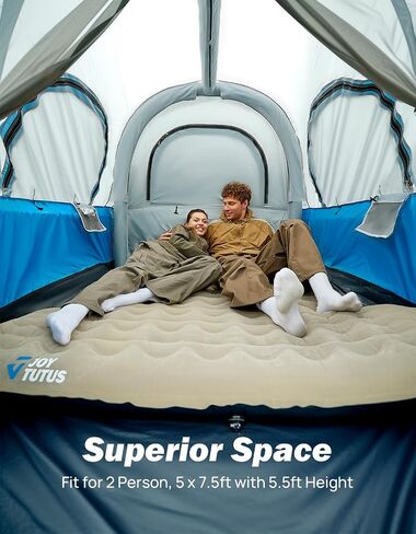 JOYTUTUS Inflatable Truck Bed Tent with Awning, Includes Air Pump for Quick 1 Min Setup, Dual-use Pickup Tent or Camping Tent for 2 Person, 5.5'-6' Truck Tent with Waterproof Roof Shade and 3 Windows in Saudi Arabia