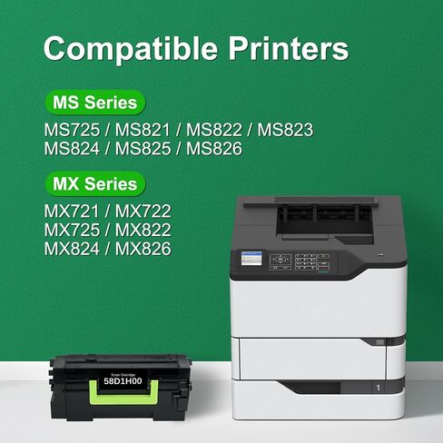 58D1U00 Remanufactured Toner Cartridge Ultra High Yield Toner Replacement for Lexmark 58D1U0E 58D1U00, Compatible with Lexmark MS823 MS725 MS825 MS826 MX722 MX725 MX822 Printer - 55,000 Pages in Saudi Arabia