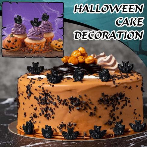 50 Pcs Halloween Miniatures Mini Resin Bats Black Figures Tiny Resin Animals Decor for Halloween Scene Party Favors Bag Fillers Garden Dollhouse Decor in Saudi Arabia