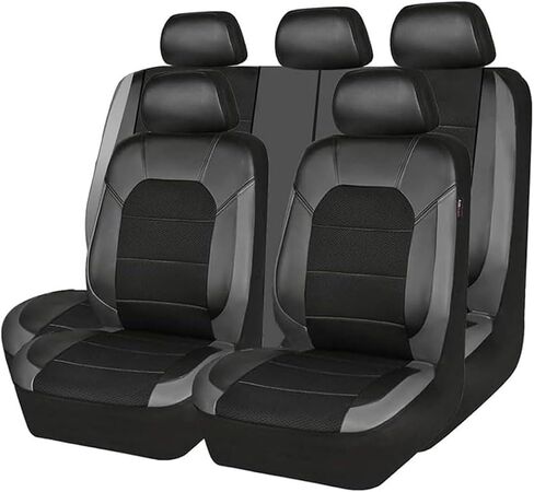 Car Seat Cover for Toyota Highlander I 2000-2003 2004 2005 2006 2007, Leather Waterproof Breathable Seat Covers Full Set Seat Protector Car Seat Accessories,Grey in Saudi Arabia