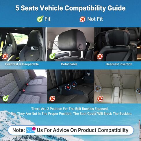 Seat Covers for Subaru Legacy 2008-2025, Premium Leather Car Seat Protector, Waterproof, Airbag-Compatible & Durable Auto Interior Protection(2 Seats, Black&Blue, Luxury) in Saudi Arabia
