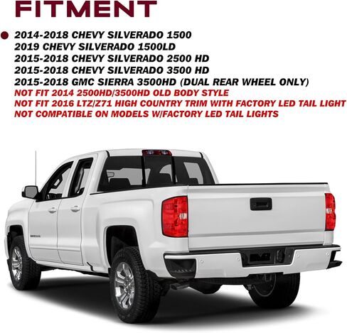 JSBoyat Tail Light Assembly Replacebly لعام 2014 2015 2016 2017 2018 Chevy Silverado 1500 2500HD 3500HD ، GMC Sierra 3500 HD Hand Driver Side Wiring Harness and Plubs in Saudi Arabia