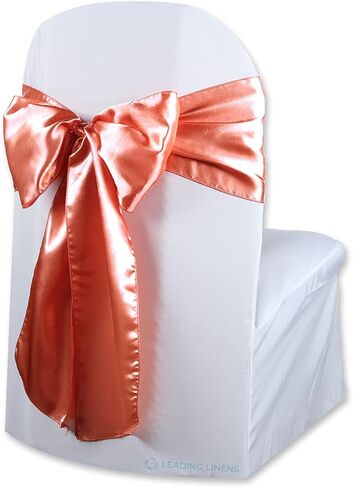 زخرفة غطاء كرسي Satin Bow Sash - الأنيقة لحفلات الزفاف والمآدب وحفلات الاستقبال والمناسبات الخاصة والمطاعم والحفلات - 28 خيار ألوان متاح ، مجموعة من 10 ، أسود in Kuwait
