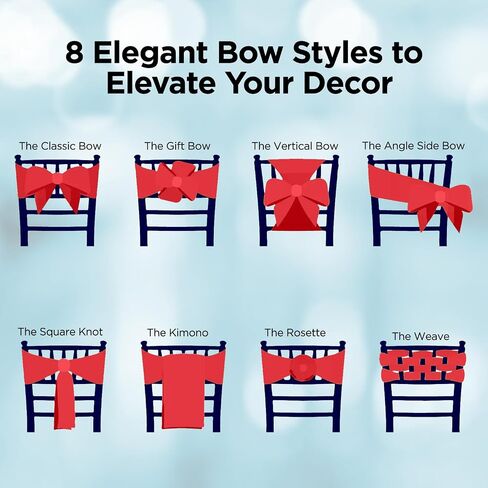 زخرفة غطاء كرسي Satin Bow Sash - الأنيقة لحفلات الزفاف والمآدب وحفلات الاستقبال والمناسبات الخاصة والمطاعم والحفلات - 28 خيار ألوان متاح ، مجموعة من 10 ، أسود in Kuwait